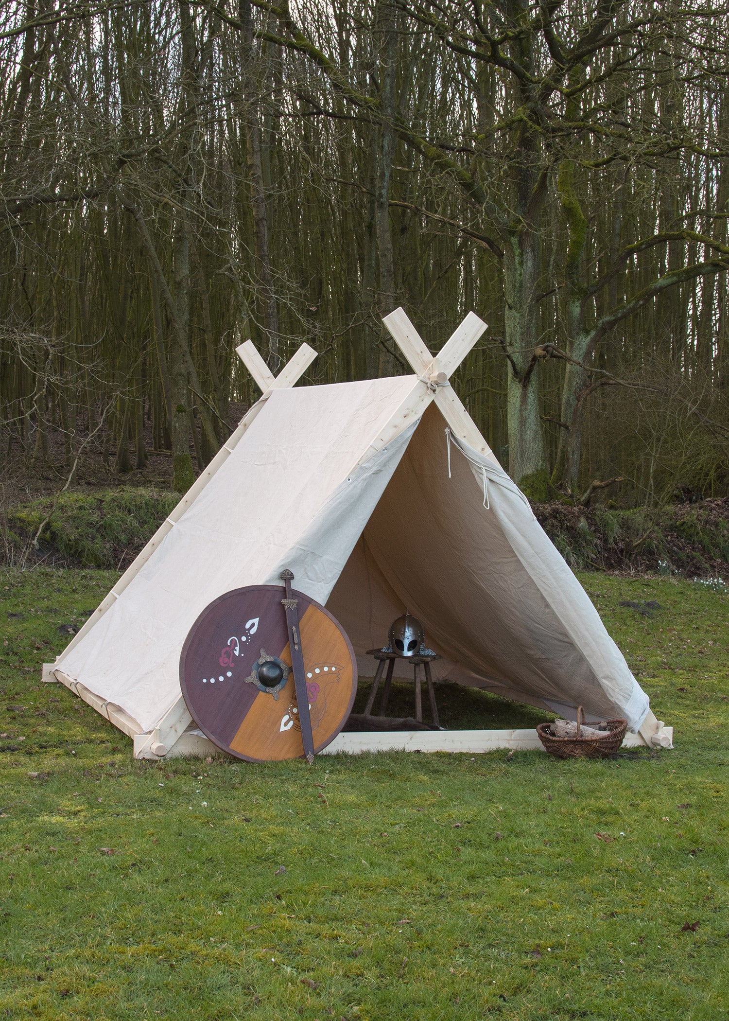 zelte im mittelalter Wikingerzelt, 3 x 2.7 x 2 m, 350 gsm LARP Cosplay Heerlager Mittelalte – AnoriViking