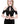 Figurbetontes Gothic Neckholder-Crop-Top mit Kathedralenschnalle und Mesh-Einsatz